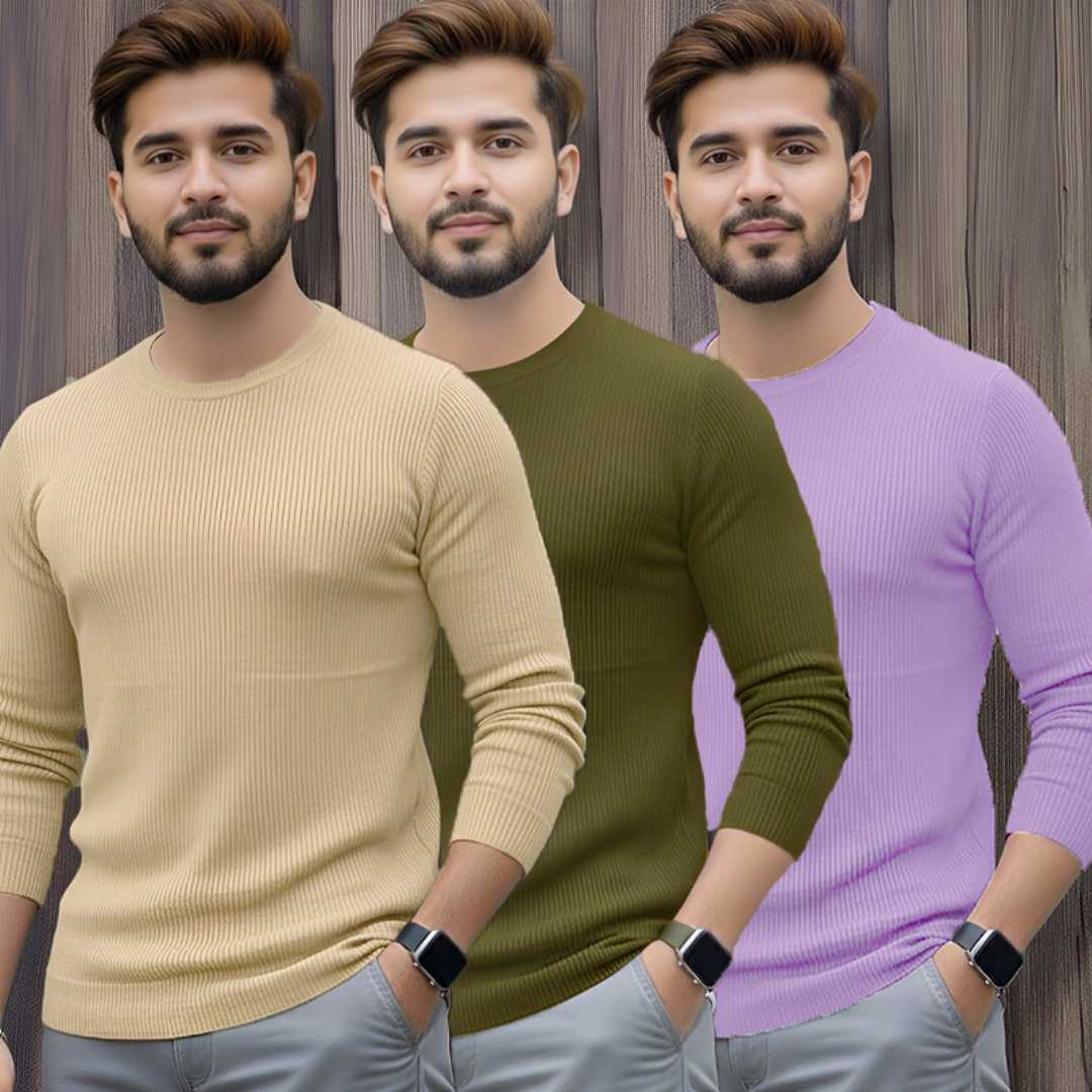 _178_frd_1761430776 Men's Premium 2/2 Rib Full Sleeve T-shirt 3 pcs Combo - Image 1