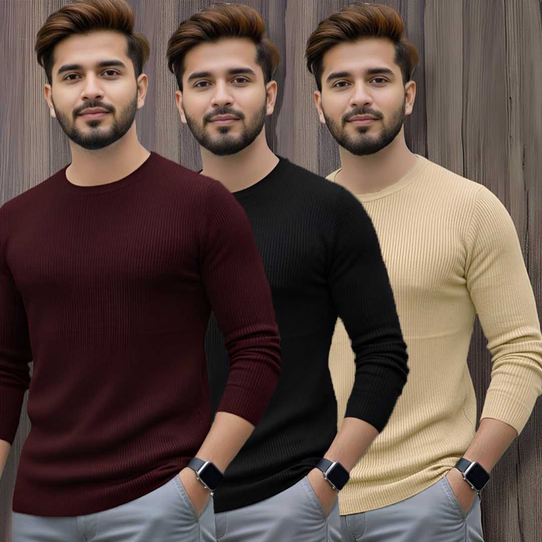 _182_frd_1761430793 Men's Premium 2/2 Rib Full Sleeve T-shirt 3 pcs Combo - Image 1