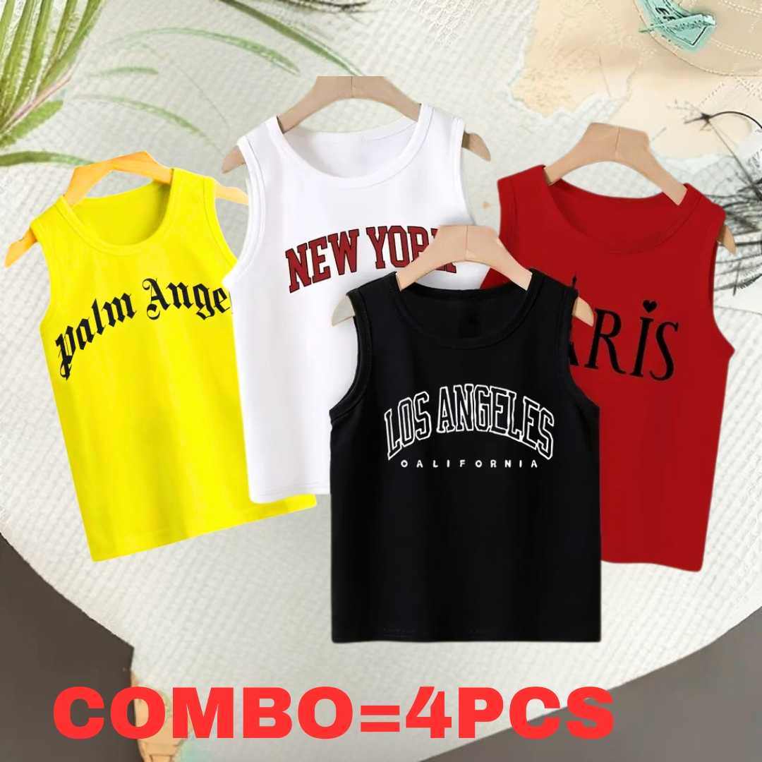 _35_frd_1750189575 Baby Boys Summer Cotton Sleeveless Tank Top 4 Pcs Combo - Image 1