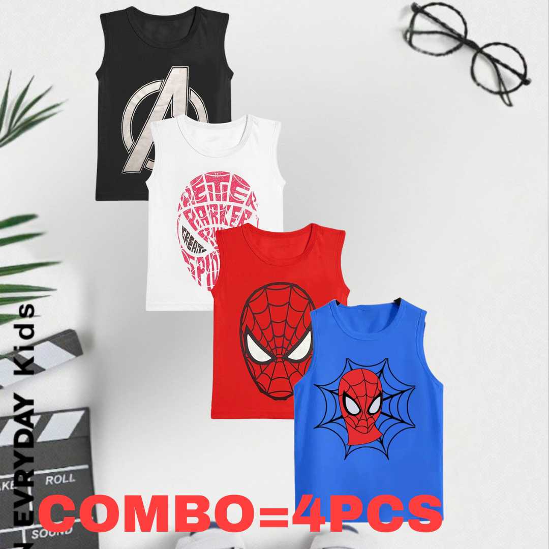 _38_frd_1750188462 Baby Boys Summer Cotton Sleeveless Tank Top 4 Pcs Combo - Image 1
